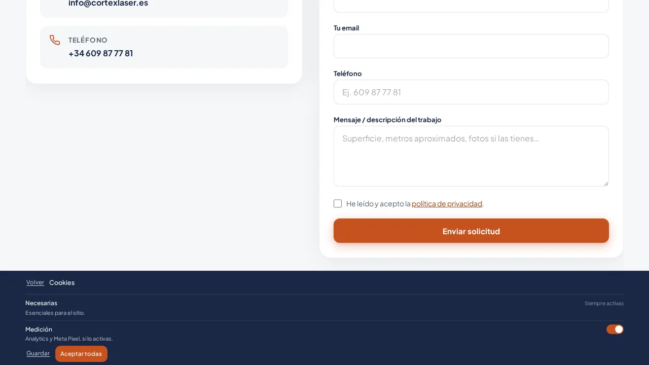 Cortex Laser — Limpieza láser profesional en A Coruña: web corporativa y ERP a medida.